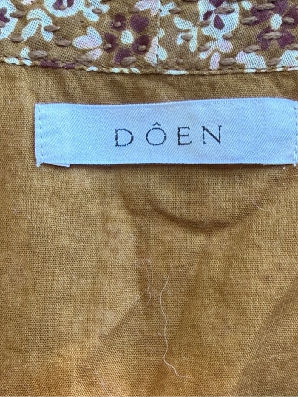 Doen Mustard Brown Isle Wrap Organic Cotton Top - Picture 9 of 9